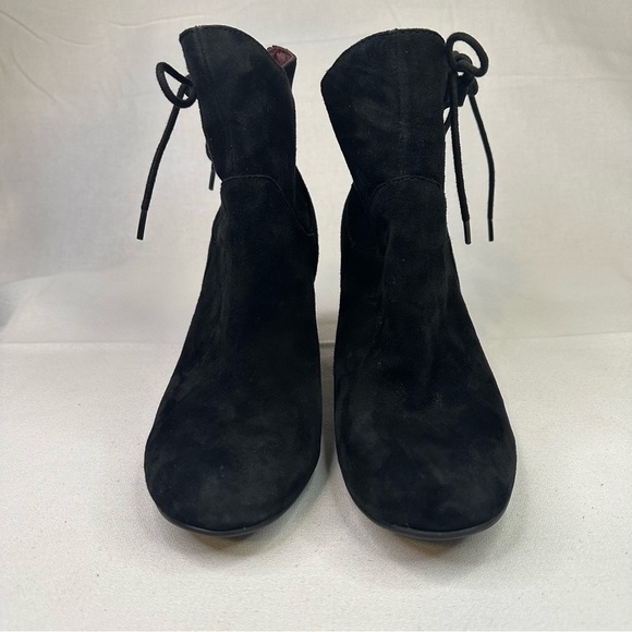 ONO Jutra Suede Heeled Ankle Boot Black 7.5 - Picture 3 of 14